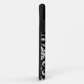 Monogramm-Schwarz-weißer Damast iPhone 5 Case-Mate iPhone Hülle (Hinten/Rechts)