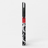 Monogramm Schwarz-weißer Streifen Damaskus Case-Mate iPhone Hülle (Hinten/Links)