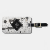Monogramm Schwarz-weißes Aspen Bark Foto Gepäckanhänger (Vorderseite horizontal)
