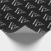 Monogramm Schwarz-weißes benutzerdefiniertes Anfan Geschenkpapier (Ecke)