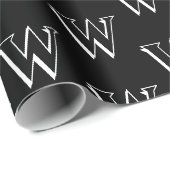 Monogramm Schwarz-weißes benutzerdefiniertes Anfan Geschenkpapier (Rolleneckpunkt)