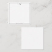 Monogramm Schwarz-weißes Berufliches Elegant Mitteilungskarte (Vorne/Hinten)