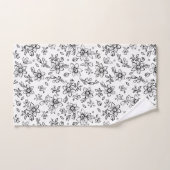 Monogramm Schwarz-weißes Blumenmuster Badhandtuch Set (Handtuch)