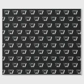 Monogramm Schwarz-weißes individuelles Anfangsmust Geschenkpapier (Flach)