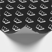 Monogramm Schwarz-weißes individuelles Anfangsmust Geschenkpapier (Ecke)