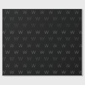 Monogramm Schwarz-weißes individuelles Anfangsmust Geschenkpapier (Flach)