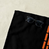 Monogramm Schwarz-weißes Orangenstreifen Strandtuch (Beispiel)