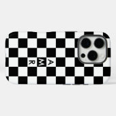 Monogramm Schwarz-weißes Prüfmuster Case-Mate iPhone Hülle (Rückseite (Horizontal))