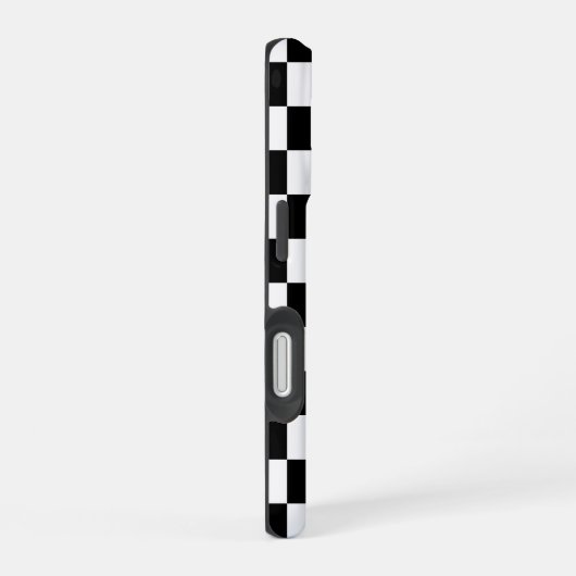 Monogramm Schwarz-weißes Prüfmuster iPhone 16 Hülle (Rechte Seite)