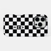 Monogramm Schwarz-weißes Prüfmuster iPhone Hülle (Rückseite (Horizontal))