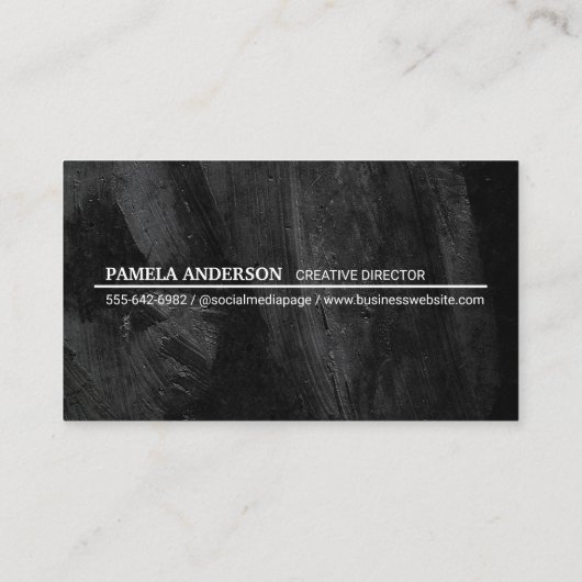 Monogramm | Schwarze Betonstruktur Visitenkarte (Rückseite)