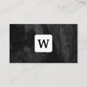 Monogramm | Schwarze Betonstruktur Visitenkarte (Vorderseite)