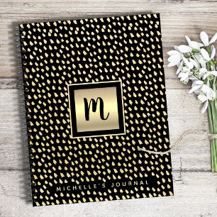 Monogramm schwarze Goldfolie, fett, moderne Schrif Notizblock