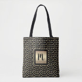 Monogramm Schwarze Goldfolie-Skript moderner, fein Tasche (Vorderseite)