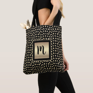 Monogramm Schwarze Goldfolie-Skript moderner, fein Tasche