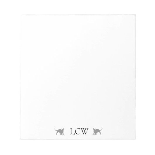 Monogramm Schwarze Katzen Notizblock (Vorderseite)