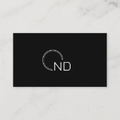 Monogramm Schwarze Minimalistische Visitenkarte (Rückseite)