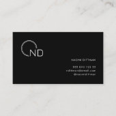 Monogramm Schwarze Minimalistische Visitenkarte (Vorderseite)