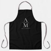 Monogramm Schwarze Personalisierte Schürze (Vorderseite)