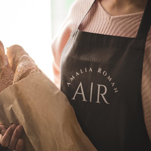 Monogramm Schwarze Personalisierte Schürze