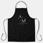 Monogramm Schwarze Personalisierte Schürze (Vorderseite)