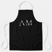 Monogramm Schwarze Personalisierte Schürze (Vorderseite)