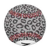 Monogramm Schwarze Spitze mit Leopardenmuster Baseball (Rückseite)