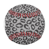 Monogramm Schwarze Spitze mit Leopardenmuster Baseball (Vorderseite)