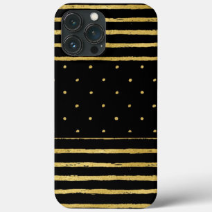 Monogramm Schwarze Streifen Punkte Case-Mate iPhone Hülle