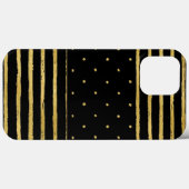 Monogramm Schwarze Streifen Punkte Case-Mate iPhone Hülle (Rückseite (Horizontal))