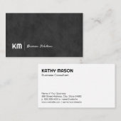 Monogramm | Schwarze Textur Visitenkarte (Vorne/Hinten)