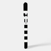 Monogramm schwarze und goldene Preppy-Streifen Case-Mate iPhone Hülle (Rückseite / Links)