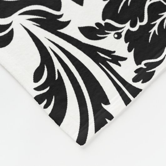 Monogramm schwarze und weiße Damasken und Streifen Fleecedecke (Ecke)