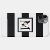 Monogramm schwarze und weiße Streifen Case-Mate iPhone Hülle (Rückseite (Horizontal))