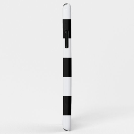 Monogramm schwarze und weiße Streifen Case-Mate iPhone Hülle (Hinten/Rechts)