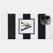 Monogramm schwarze und weiße Streifen Initial A Case-Mate iPhone Hülle (Rückseite (Horizontal))