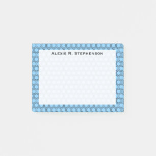 Monogramm schwarze Waben auf Himmelblau Post-it Klebezettel