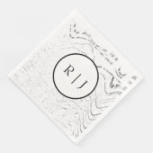 Monogramm Schwarze Weiße Abstrakte Initiale 2026 H Serviette (Ecke)