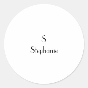 Monogramm Schwarze Weiße Initialen Name Custom Cut Runder Aufkleber
