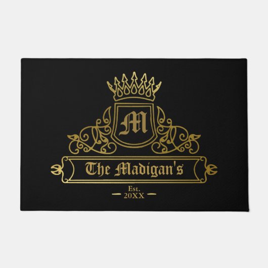 Monogramm Schwarzer Eintrittstor matt, Viktorianis Fußmatte (Vorderseite)