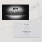 Monogramm, Schwarzer Fisch, metallischer Effekt Visitenkarte (Vorne/Hinten)