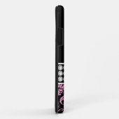 Monogramm-schwarzer rosa Damast iPhone 5 Case-Mate iPhone Hülle (Hinten/Rechts)