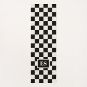 Monogramm Schwarzes Creme Karomuster Yogamatte (Vorderseite)
