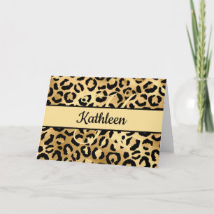 Monogramm Schwarzes Gold Leoparden Druck Gepard Gr Karte
