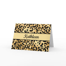 Monogramm Schwarzes Gold Leoparden Druck Gepard Gr