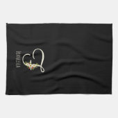 Monogramm schwarzes Küchentuch als Einzugsgeschenk (Horizontal)