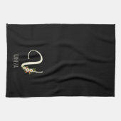 Monogramm schwarzes Küchentuch als Einzugsgeschenk (Horizontal)