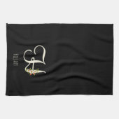 Monogramm schwarzes Küchentuch als Einzugsgeschenk (Horizontal)