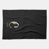 Monogramm schwarzes Küchentuch als Einzugsgeschenk (Horizontal)