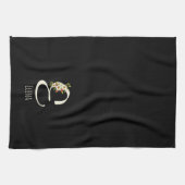 Monogramm schwarzes Küchentuch als Einzugsgeschenk (Horizontal)